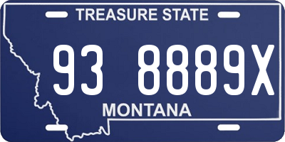 MT license plate 938889X