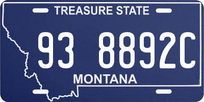 MT license plate 938892C