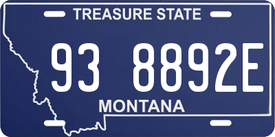 MT license plate 938892E