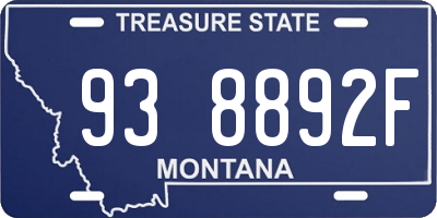 MT license plate 938892F