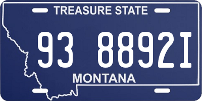 MT license plate 938892I