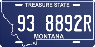 MT license plate 938892R