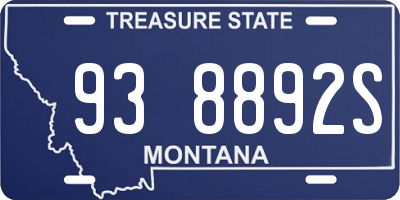 MT license plate 938892S