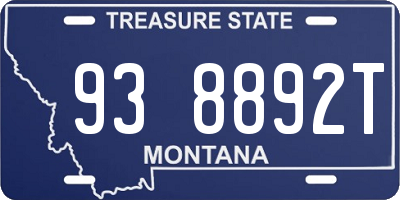MT license plate 938892T