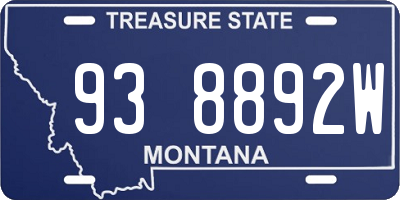 MT license plate 938892W