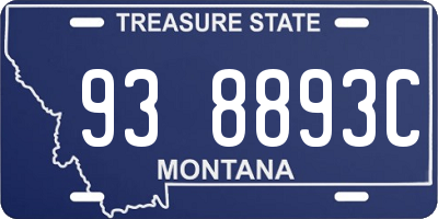 MT license plate 938893C