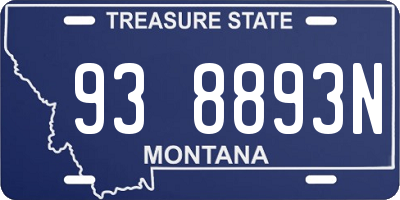 MT license plate 938893N