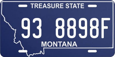 MT license plate 938898F