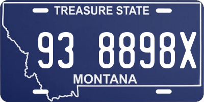 MT license plate 938898X