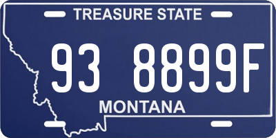MT license plate 938899F