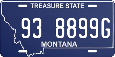 MT license plate 938899G