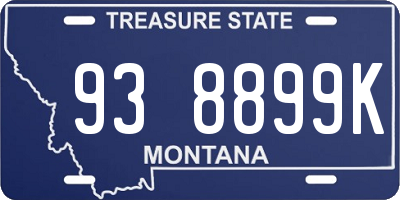 MT license plate 938899K