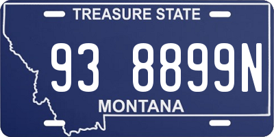 MT license plate 938899N