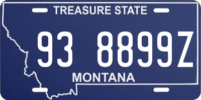 MT license plate 938899Z
