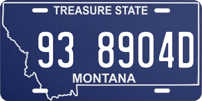 MT license plate 938904D