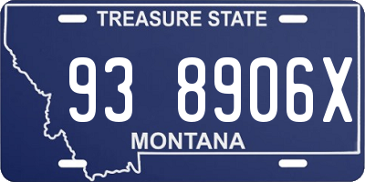 MT license plate 938906X