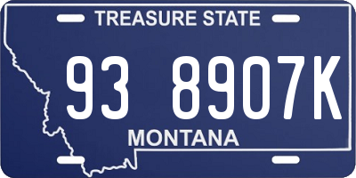 MT license plate 938907K