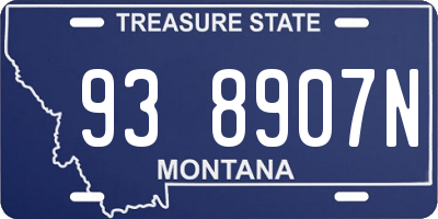 MT license plate 938907N