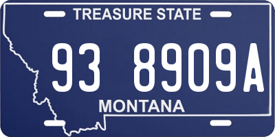 MT license plate 938909A