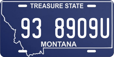 MT license plate 938909U