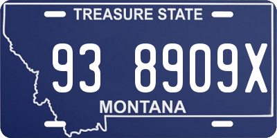 MT license plate 938909X