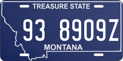 MT license plate 938909Z