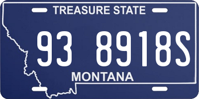 MT license plate 938918S