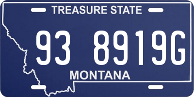MT license plate 938919G
