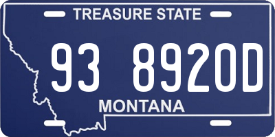 MT license plate 938920D