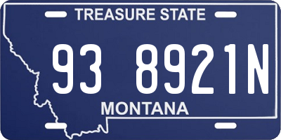 MT license plate 938921N