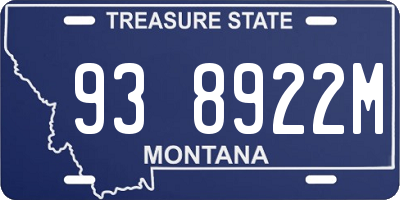 MT license plate 938922M