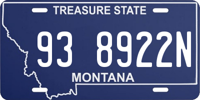 MT license plate 938922N