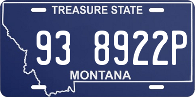 MT license plate 938922P