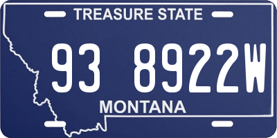 MT license plate 938922W