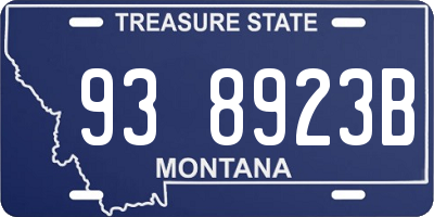 MT license plate 938923B