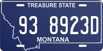 MT license plate 938923D