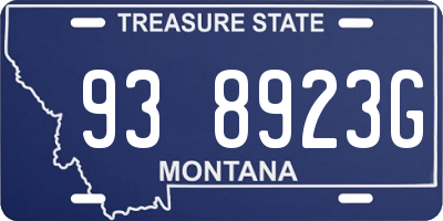 MT license plate 938923G