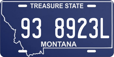 MT license plate 938923L