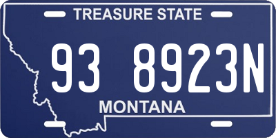 MT license plate 938923N