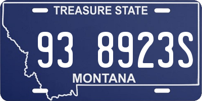MT license plate 938923S