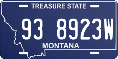 MT license plate 938923W