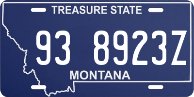 MT license plate 938923Z