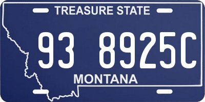 MT license plate 938925C