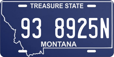 MT license plate 938925N