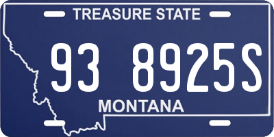 MT license plate 938925S