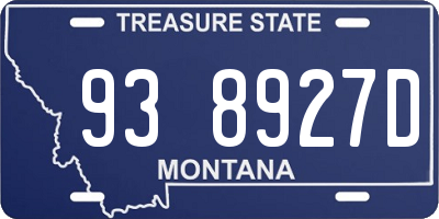 MT license plate 938927D