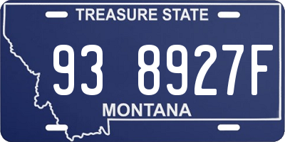 MT license plate 938927F