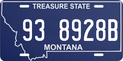 MT license plate 938928B