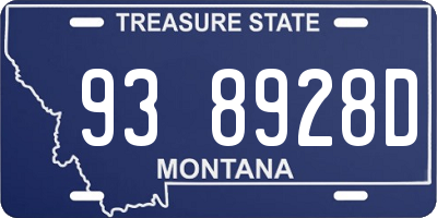 MT license plate 938928D