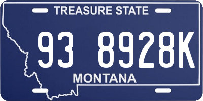 MT license plate 938928K